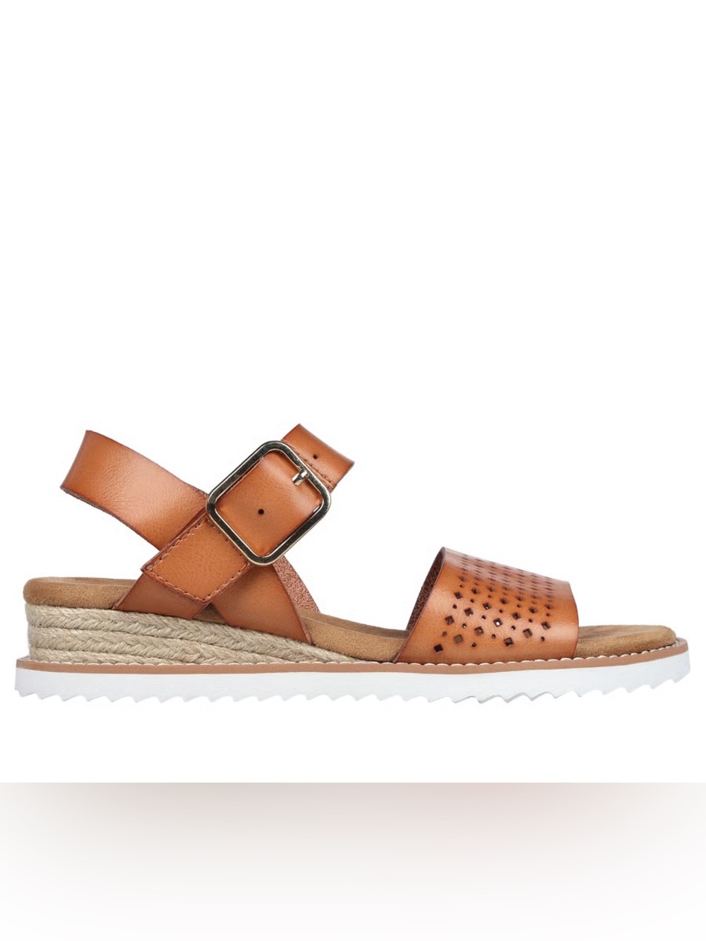 Women’s Brown Perforated Sandals with Buckle